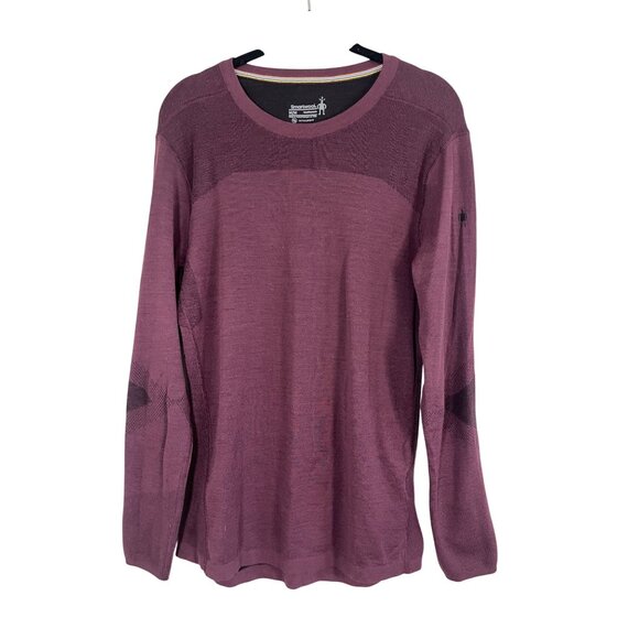 Smartwool Wool Thermal Top Burgundy M Basic Neutral Minimalist Fitted Baselayer - Picture 1 of 11